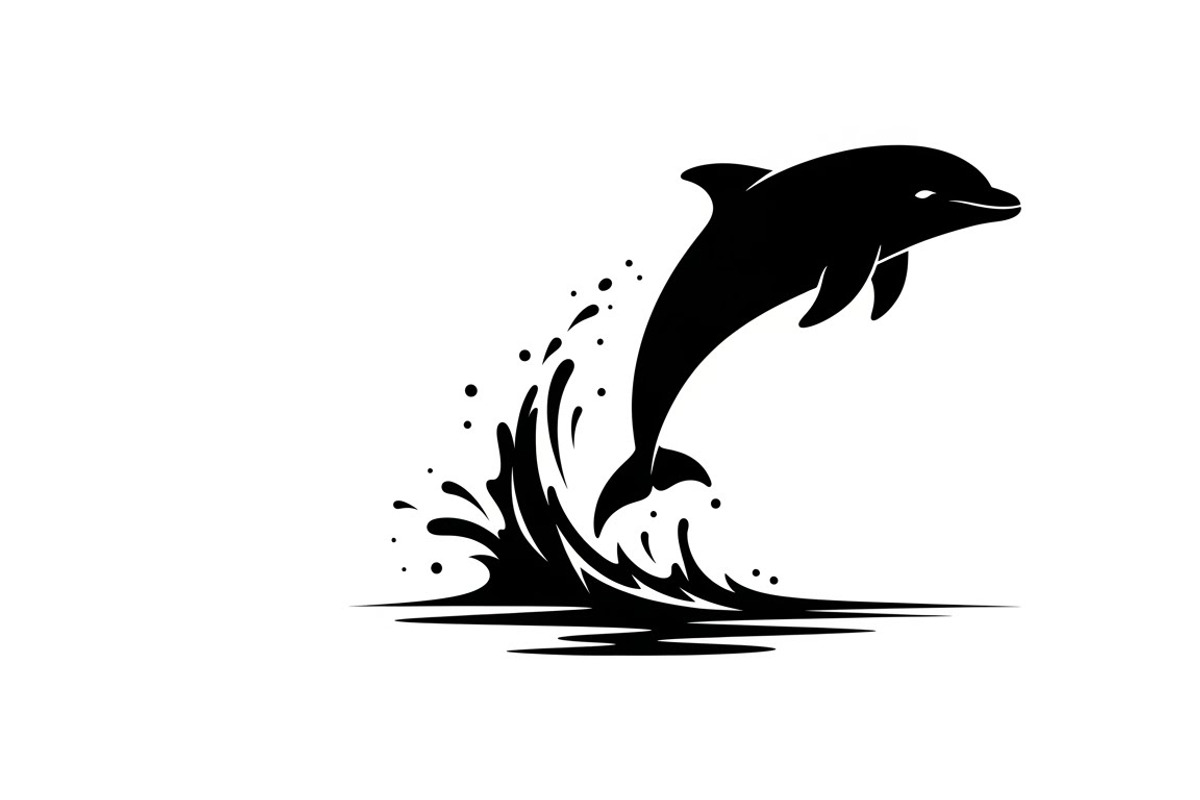 dolphin jumping silhouettes, an Illustration by Amazin_art (Photo 29 of 31)