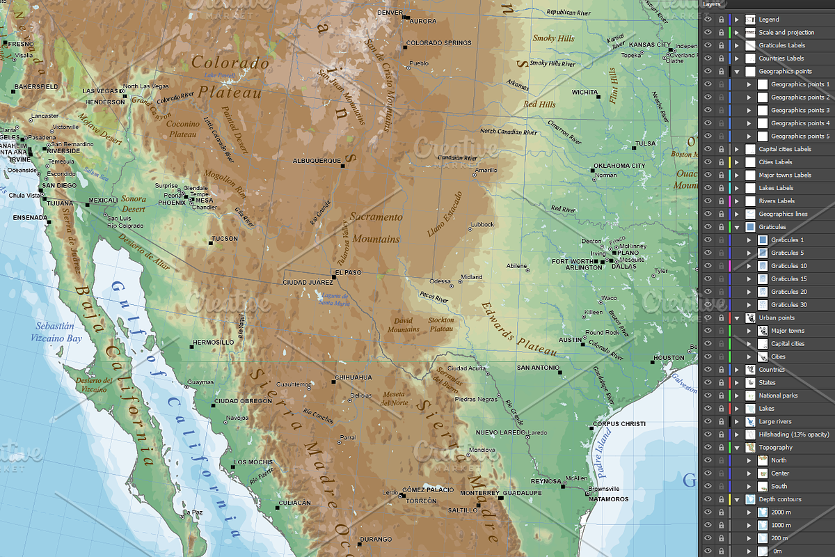 Shaded Relief Map of North America, an Education Illustration by Cartorical (Photo 6 of 7)