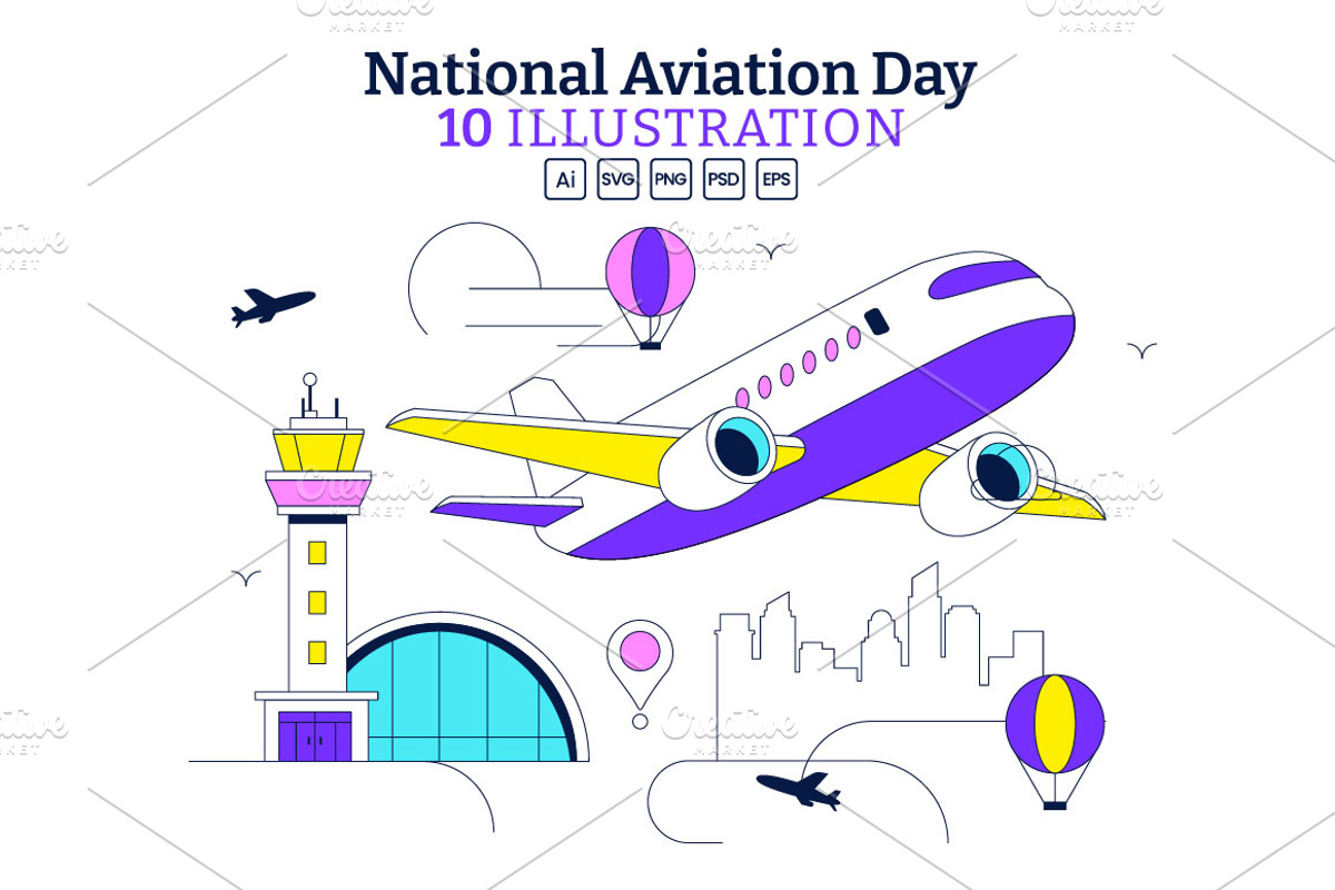 10 National Aviation Day, a Transportation Illustration by denayunebgt (Photo 1 of 4)