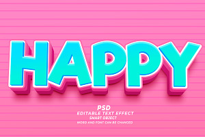 PSD Happy Editable Text Effect