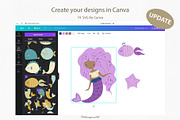 Mermaids and Sea animals collection, an Animal Illustration by polikarpovaart (Thumbnail 2 of 11)