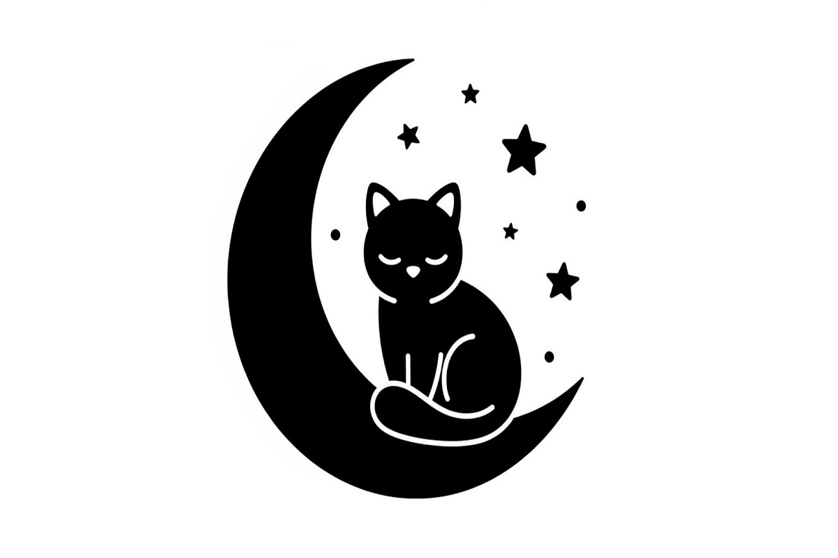 50 Cat Moon Silhouette Vector Bundle, an Illustration by jahid234 (Photo 6 of 51)