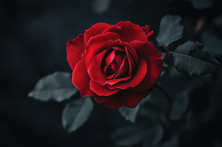 Closeup of a stunning red rose in fu, a Photo by Iftikhar Alam