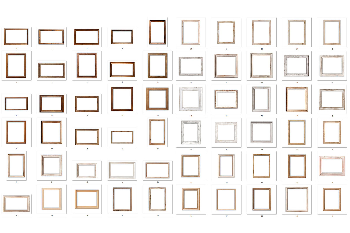 Realistic wooden frames bundle PNG, an Object Illustration by Bubert Art (Photo 2 of 10)