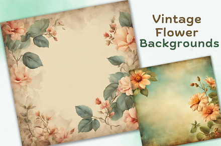 Vintage Watercolor Flower Background