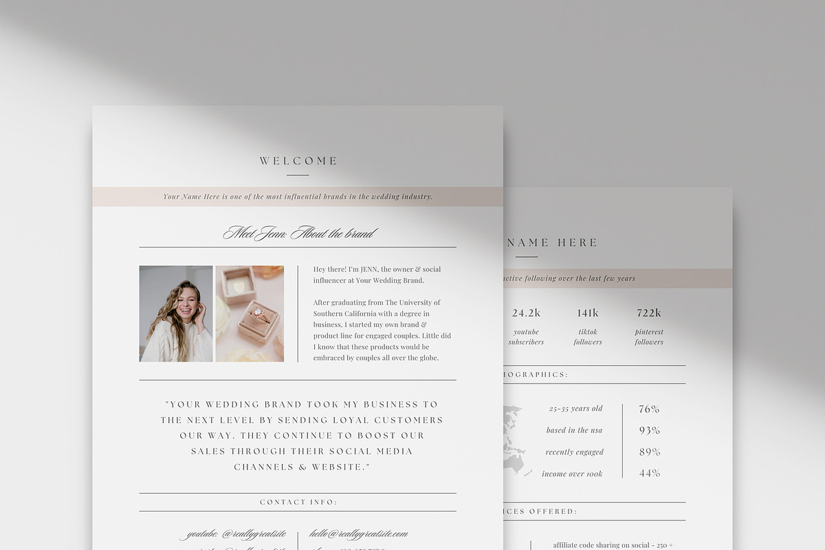 Canva Media Kit Design, a Stationery Template by roselindoco (Photo 1 of 3)