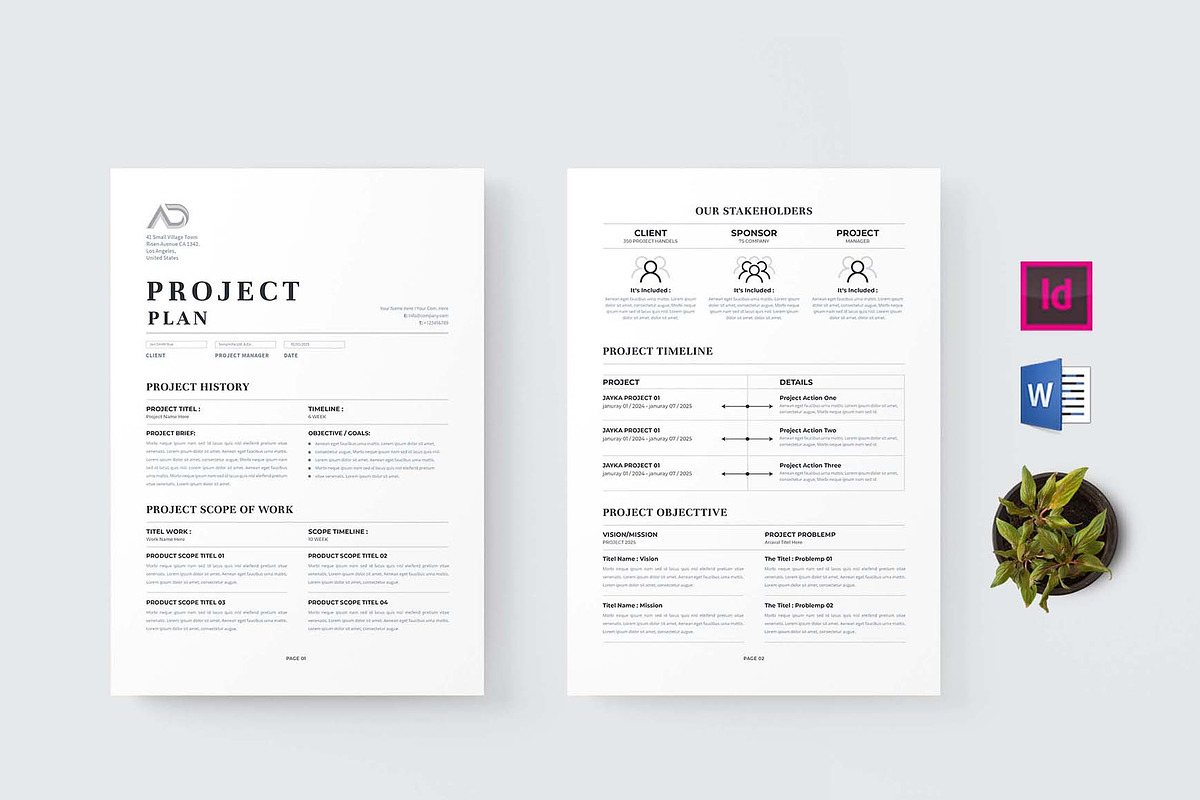 Project Plan | MS Word & Indesign, a Stationery Template by design_hut (Photo 1 of 6)