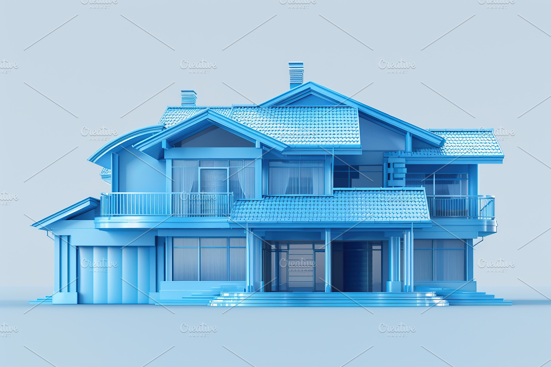 Holographic view of private house icon, real estate concept, an Architecture Photo by AlyaAnd
