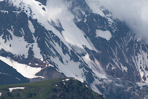 High Mount Kazbek slopes with snow and glaciers under storm clou, a Photo by Pictures for you!!!!!!!!!