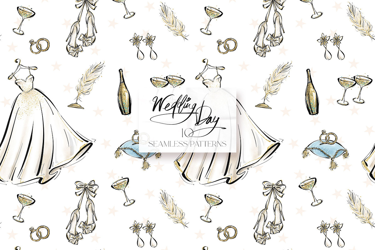 Wedding Day Papers Luxury Patterns, a Pattern Graphic by KaramfilaS (Photo 6 of 16)