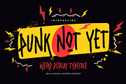 Punk Not Yet – Weird Typeface, a Sans Serif Font by Almarkhatype (Thumbnail 1 of 8)