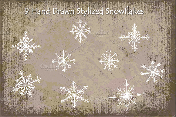 Snowflakes - Hand Drawn Stylized preview 3