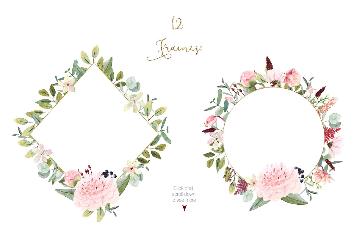 Watercolor peony and eucalyptus, a Decorative Illustration by marie dricot (Photo 2 of 11)
