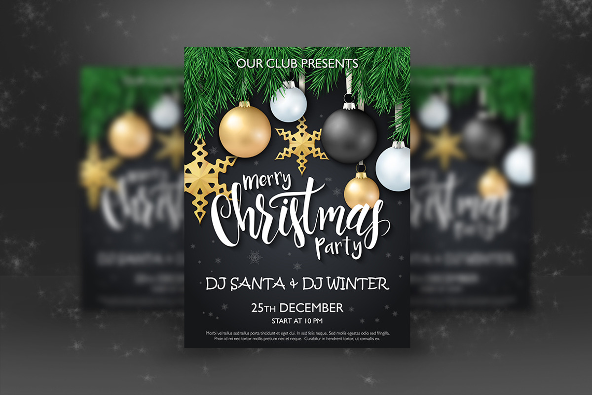 Christmas Posters with Lettering, a Flyer Template by catary art (Photo 2 of 3)