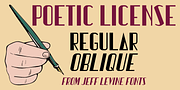 Poetic License JNL, a Sans Serif Font by Jeff Levine Fonts (Thumbnail 1 of 5)