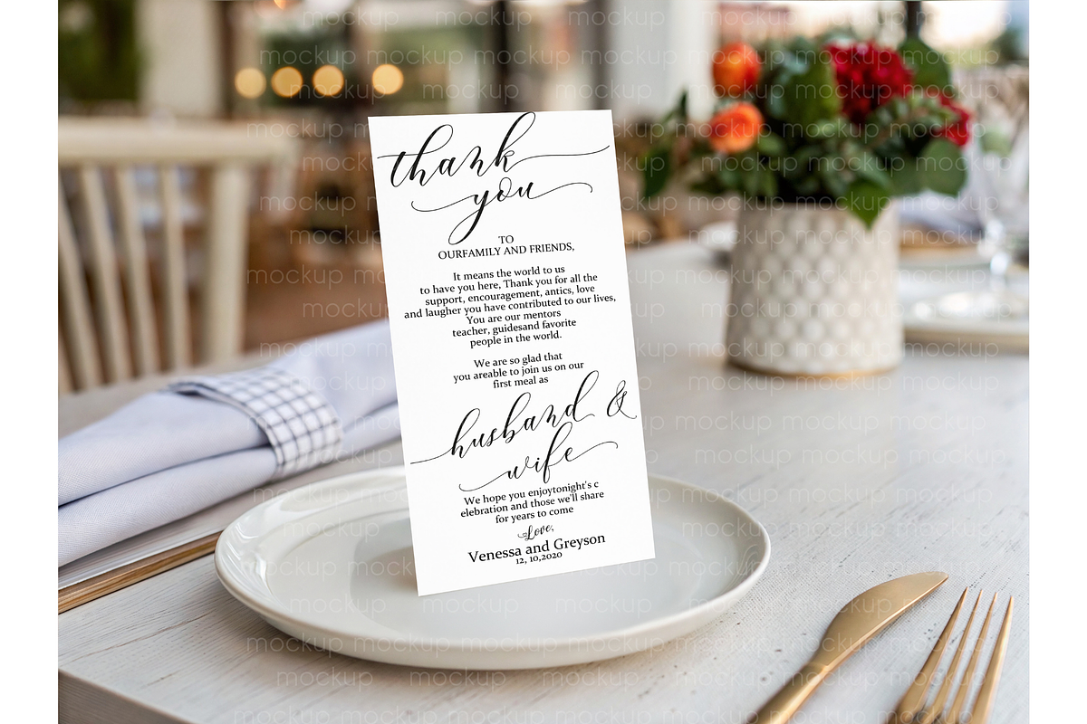Minimal Table Menu Card Mockup, a Product Mockup by MockupWizard