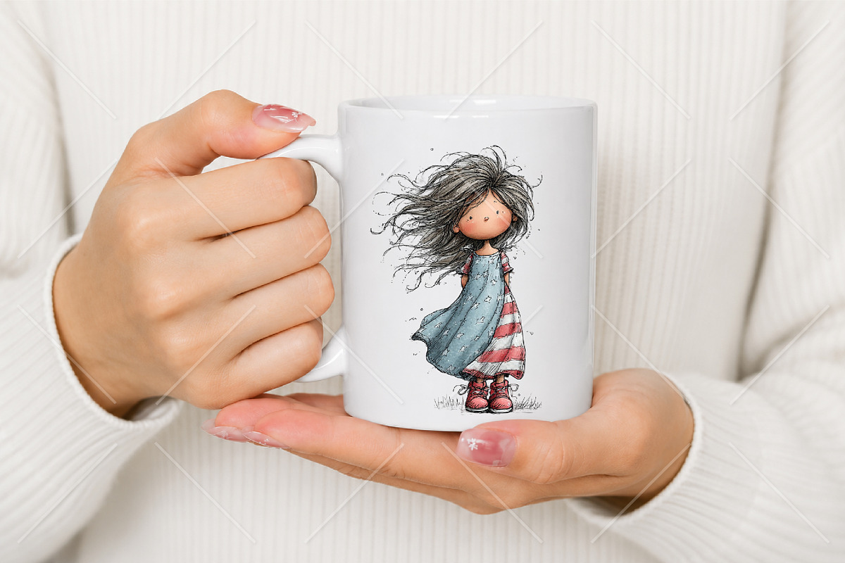 Whimsical 4th of July Girl Clipart, a Seasonal Illustration by Canvas Craft (Photo 9 of 10)