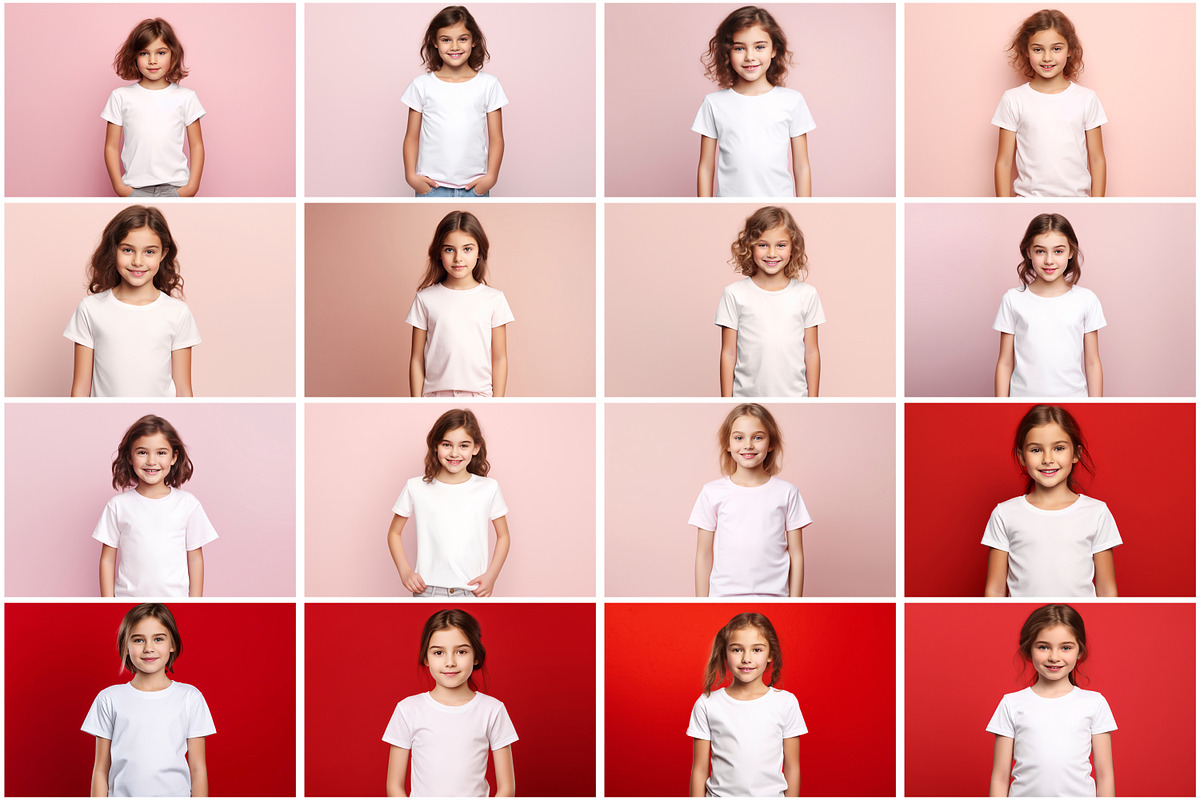 Kid Girl T-Shirt Mockup Picture Bund, a Shirt Mockup by Forhadx5 (Photo 8 of 8)