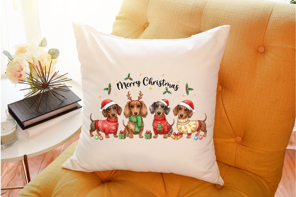 Merry Christmas Dachshund Dog PNG, an Illustration by designcity5 (Photo 8 of 8)