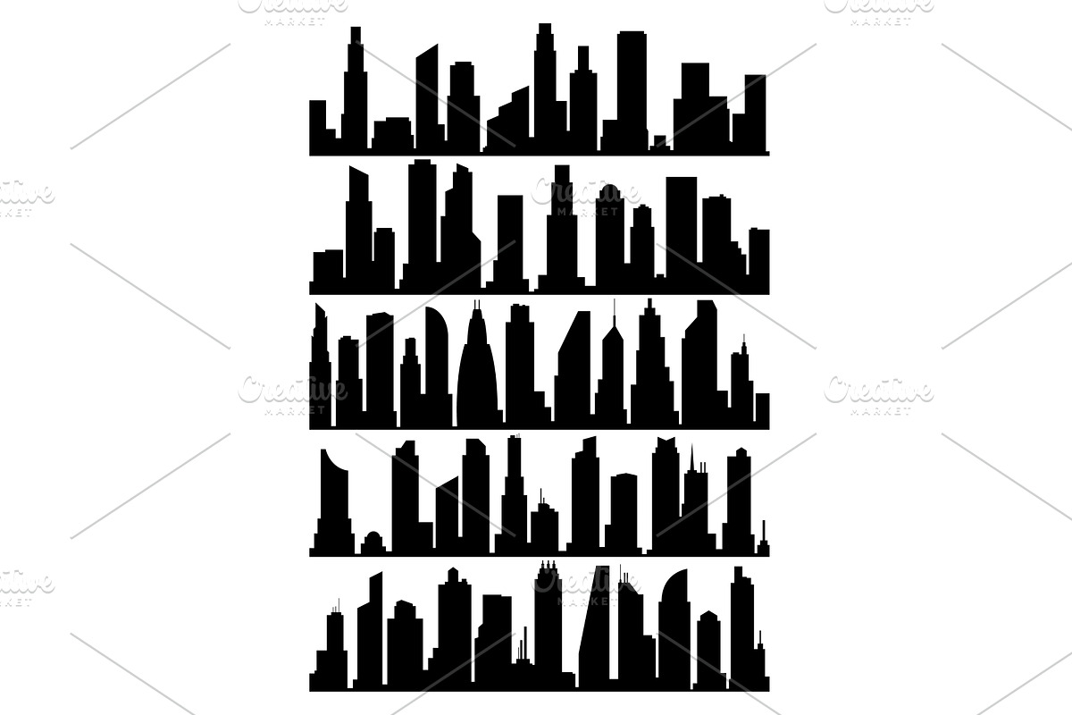 Vector city silhouette collection, an Object Illustration by the8monkey