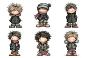 Watercolor Winter Boy Clipart, an Illustration by DreamArtGraphic (Thumbnail 4 of 5)