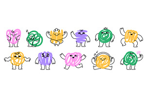Abstract scribble characters, an Illustration by LadadikArt
