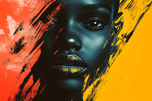 Abstract Portrait with Paint Strokes, an Abstract Photo by Ales Munt