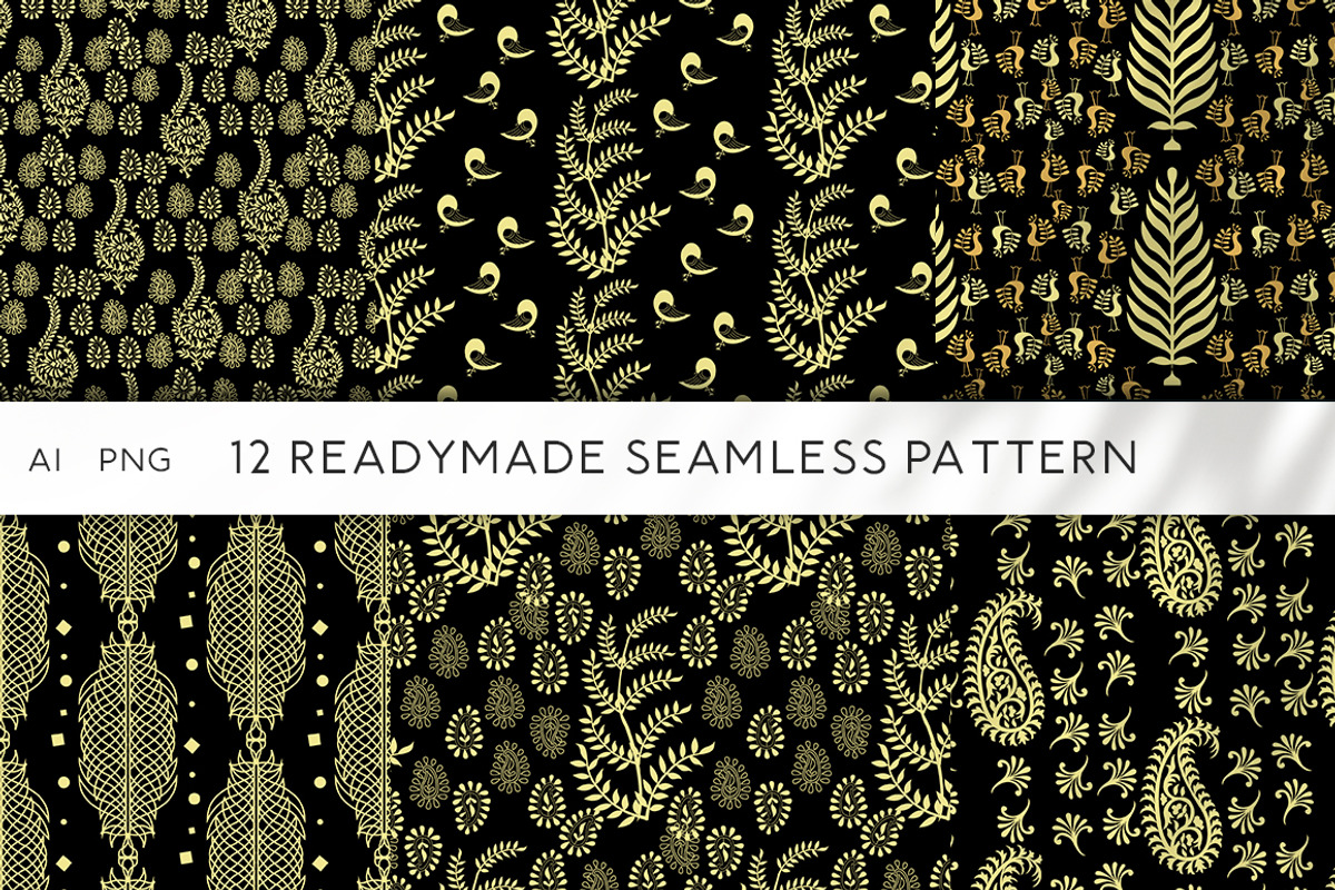 Vintage Golden Stamp Patterns, a Pattern Graphic by Design Unique (Photo 9 of 12)