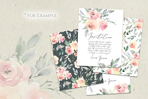 Watercolor Wedding Soft Flowers PNG