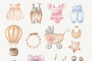 Baby Watercolor Clip Arts, a Decorative Illustration by ViolettaKh (Thumbnail 4 of 10)