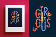 Space circus. Graphic set, an Animal Illustration by Maru_art (Thumbnail 5 of 13)