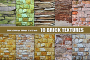 Brick Texture Backgrounds set of 10, a Texture Graphic by Area (Thumbnail 1 of 4)