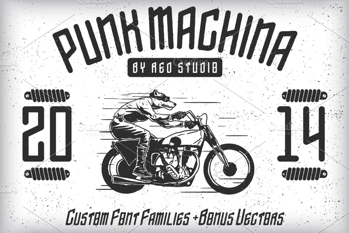 Punk Machina Typeface + Bonus