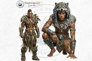 Primal Fantasy Tribal Characters PNG, a Person Illustration by ThatsDesignArt (Thumbnail 5 of 13)