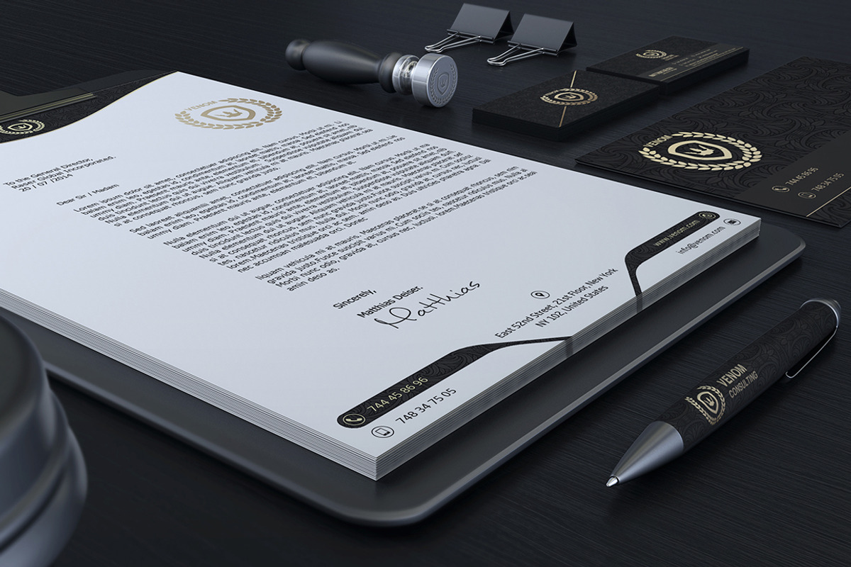 Gold And Black Corporate Identity, a Stationery Template by Marvel (Photo 3 of 5)