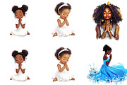 Black Girl Praying Clipart, a Seasonal Illustration by Designking (Thumbnail 4 of 5)