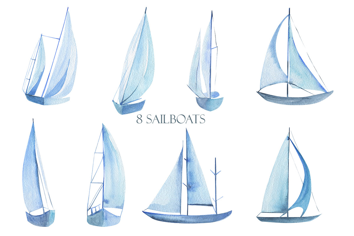 Sailboats seamless pattern, a Pattern Graphic by Love Watercolor Store (Photo 6 of 6)