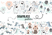 Kids Summer Bundle pattern & clipart, a Pattern Graphic by MeadowFox (Thumbnail 13 of 15)