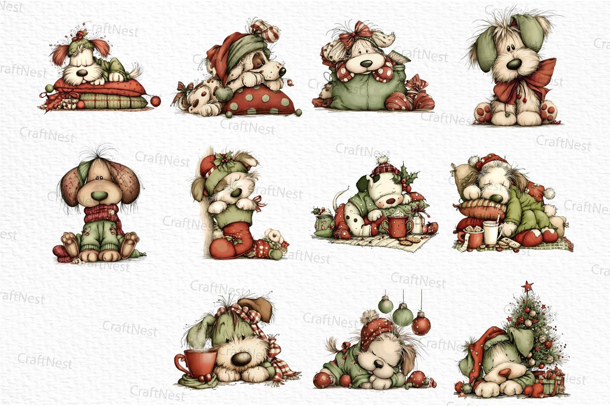 Lazy Christmas Dog Sublimation, an Illustration by Craft Nest (Photo 5 of 6)