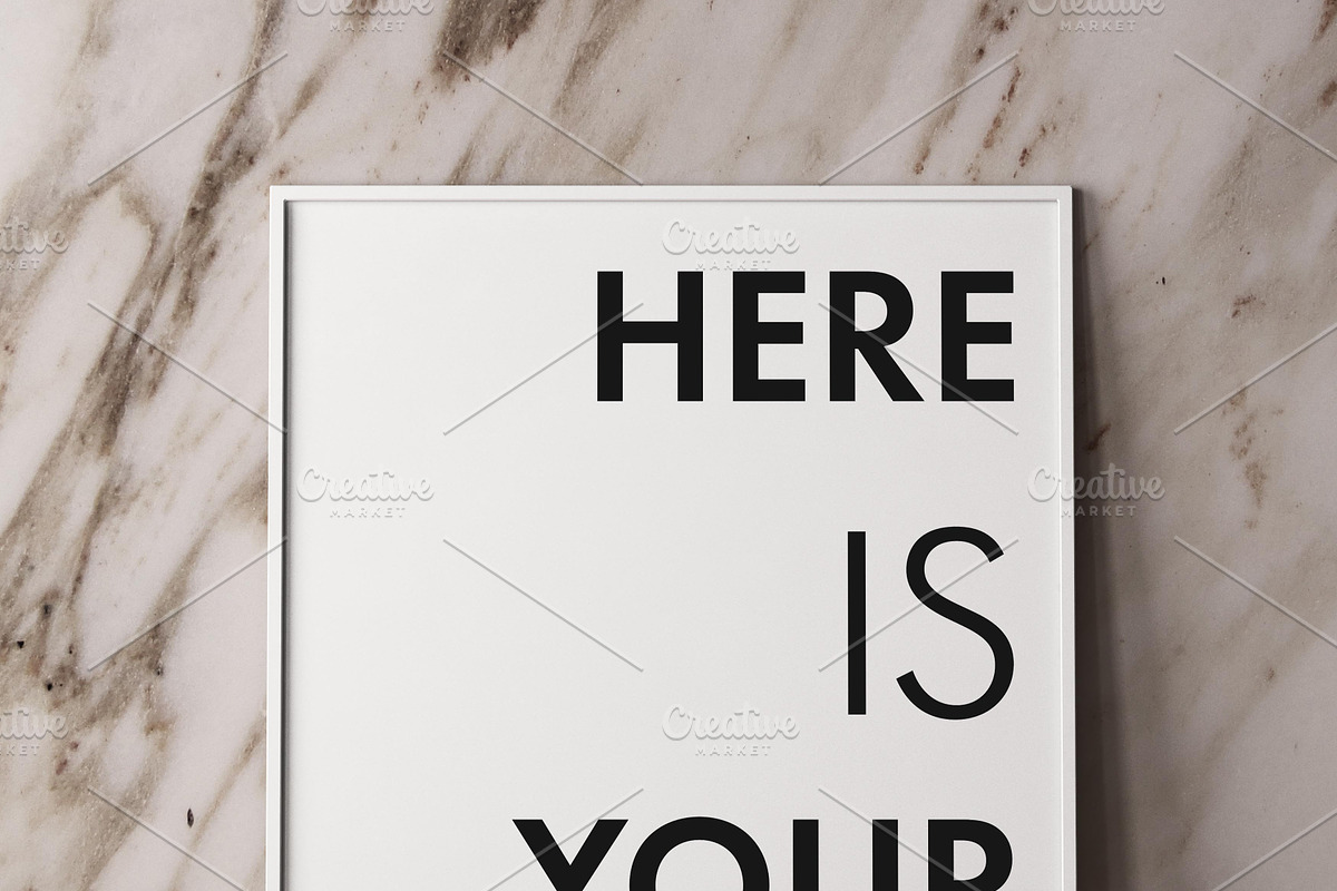 Mockup posters on a marble wall, a Print Template by FilL239 (Photo 13 of 13)