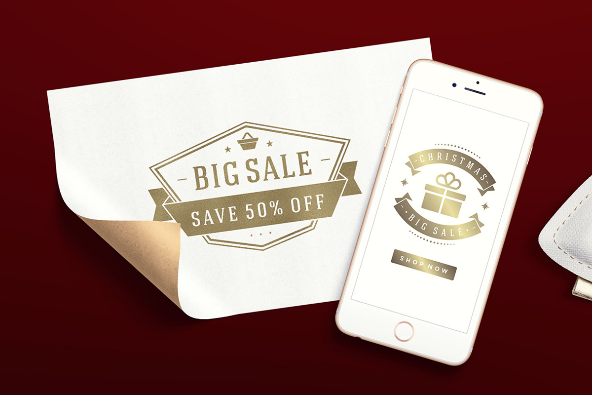 30 Christmas Sale Labels and Badges, a Branding & Logo Template by Vasya Kobelev (Photo 7 of 20)