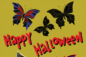 Happy Halloween Night Butterflies