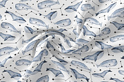 Cute Whales. Seamless patterns, a Pattern Graphic by JuliaBadeeva (Thumbnail 5 of 5)