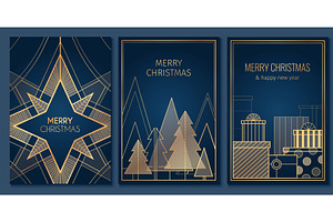 Minimalist Christmas card templates, an Illustration by art PVP - market