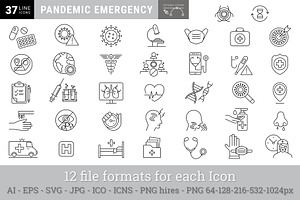 Coronavirus Outbreak Icon Set