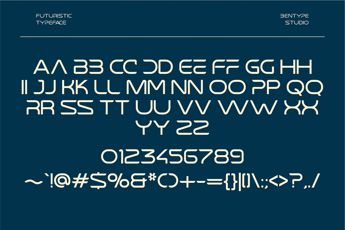 Yorcas - Futuristic Sans Typeface, a Sans Serif Font by Bentype Studio (Photo 3 of 6)