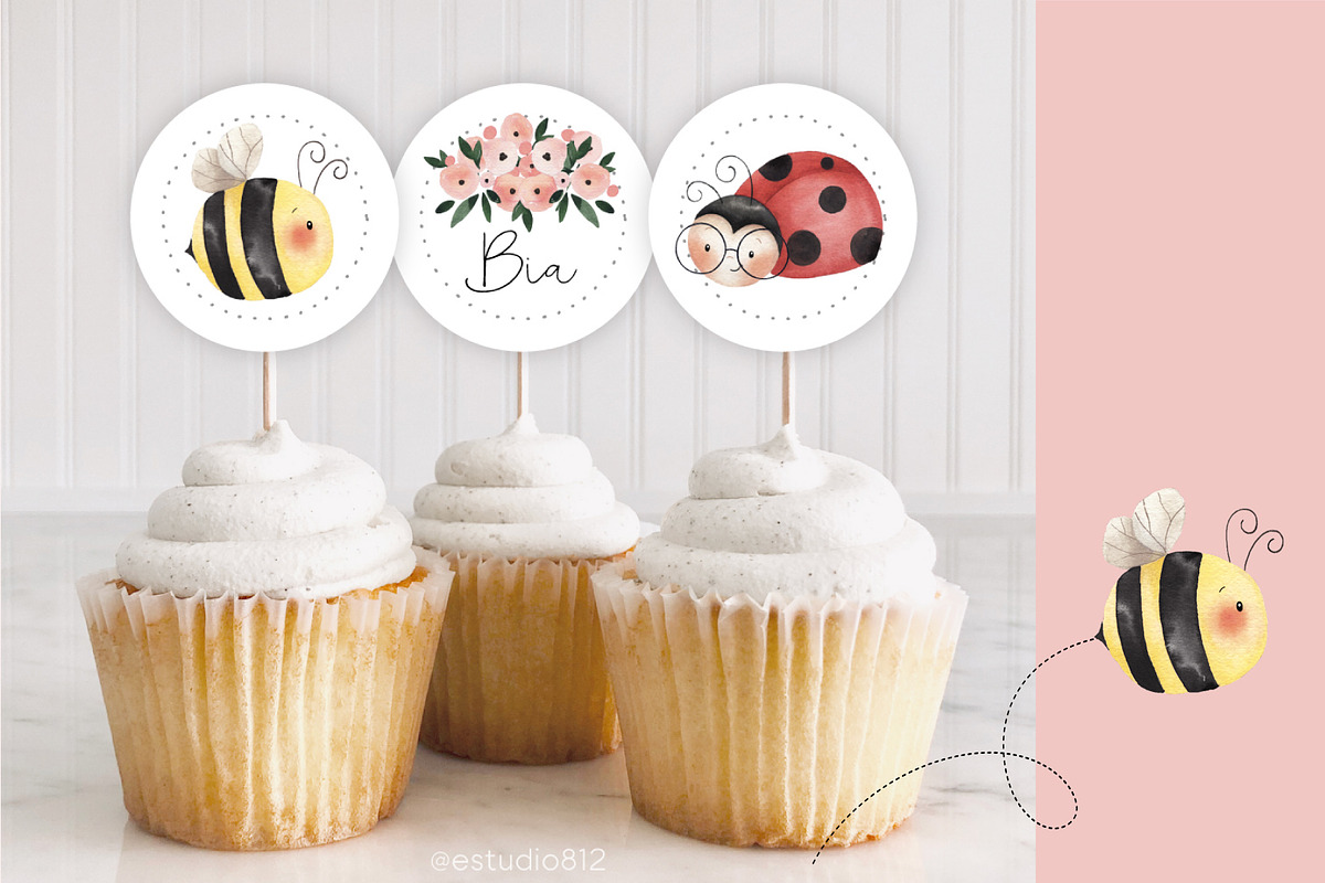 Cute garden watercolor clipart set, an Animal Illustration by Estudio 812 (Photo 7 of 8)