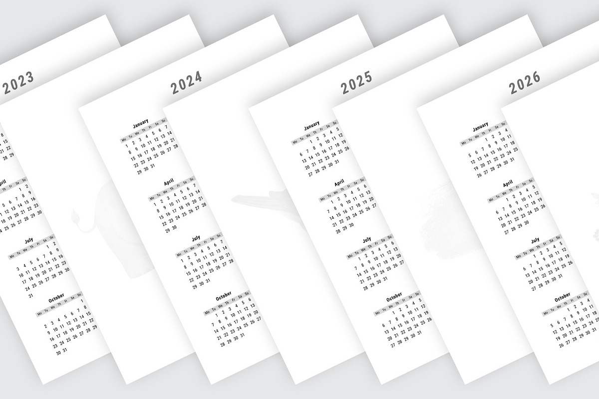 Calendar 2023-2024-2025-2026-2027, a Stationery Template by MNT-Creator (Photo 3 of 3)