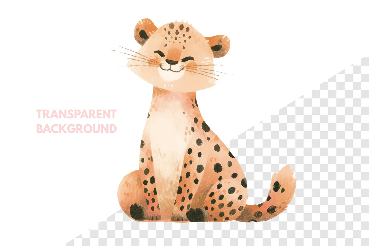 Cute Baby Leopard Animal, an Animal Illustration by ⋒DesignECShop⋒ (Photo 2 of 3)
