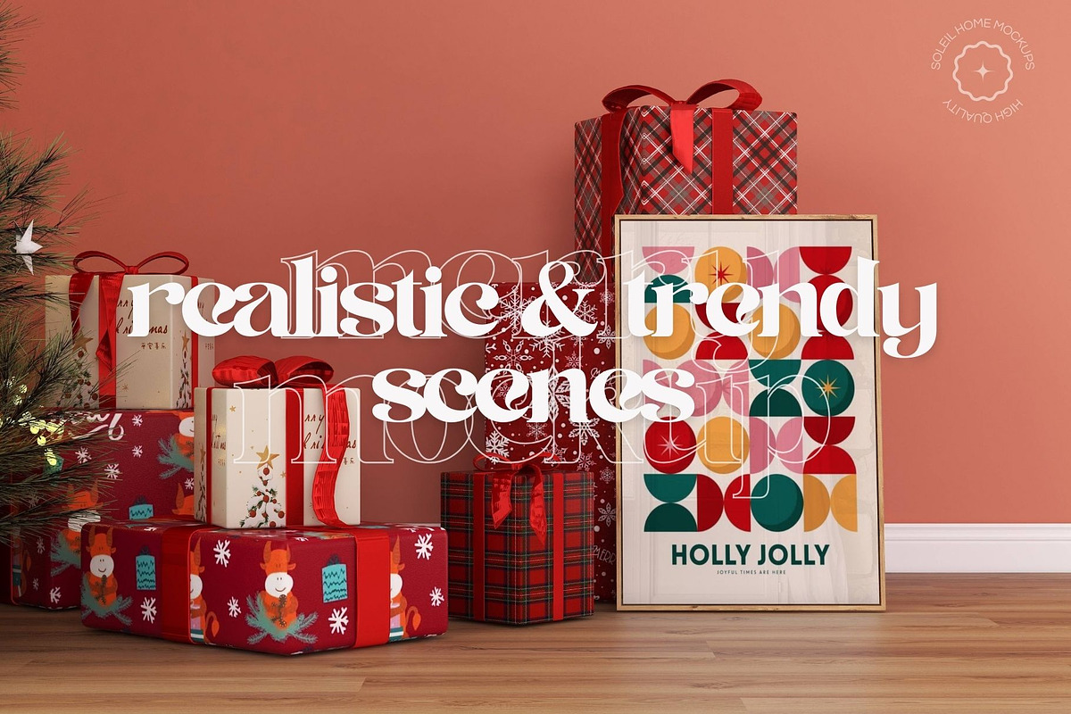 Christmas frame mockup bundle —MERRY, a Product Mockup by SoleilHomeMockups (Photo 6 of 12)